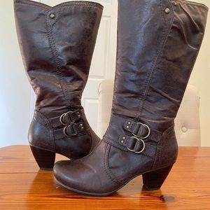 Kim Rogers Dark Brown Carlie Boots 2.5" Heel, Size 7.5